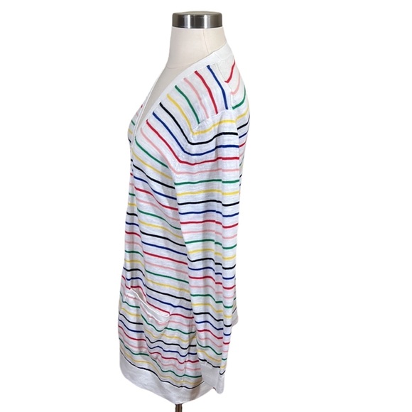 ✨SOLD✨J Crew Factory Rainbow Striped Open Front - Picture 2 of 6
